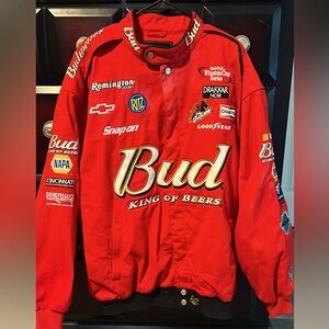 Vintage Dale Jr Race Jacket Bud #8 DEI Ritz Remington Chevrolet